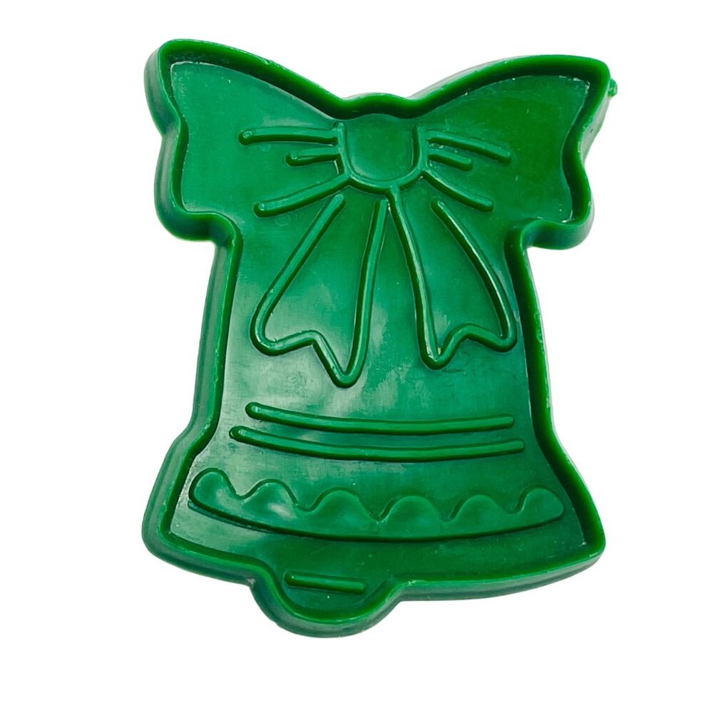 Vintage Green Holiday Bell Imprint Cookie Cutter